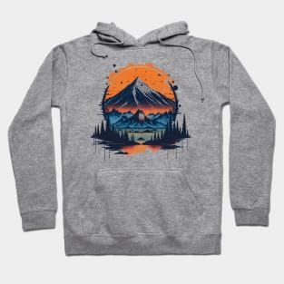 A Great Smoky and Icy Mountain, Sunset, Lake and Forest Hoodie